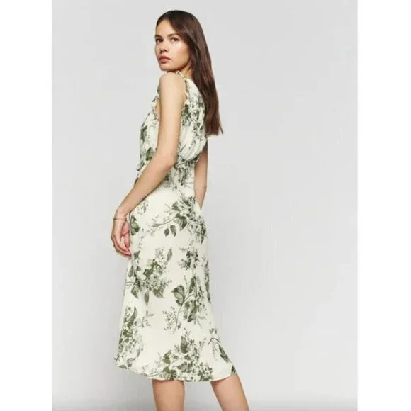💕REFORMATION💕 Leni Dress ~ Sage Brush Floral Print Medium M NWT